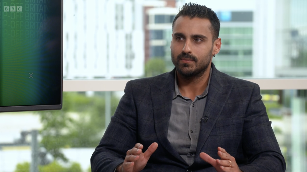 Ax Sharma solo shot at BBC Rip-Off Britain